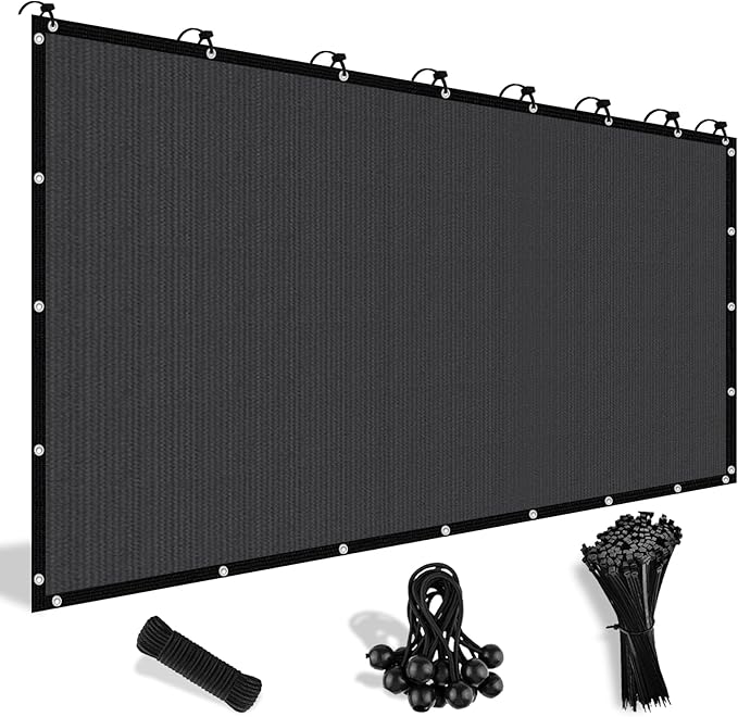 Shade&Beyond 90% Sun Shade Cloth with Grommets, 12' X 20' Pergola Shade Cover Canopy, Mesh Tarp Sun Screens for Patio, Outdoor, Garden, Backyard, Dark Gray
