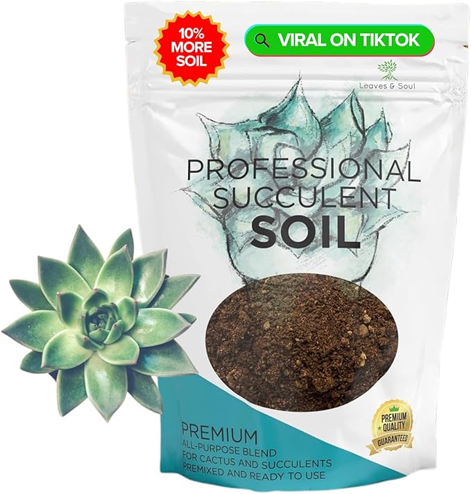 Professional Succulent Soil Mix Ready to Use Extra Large 8.2 Quarts, Premium Potting Soil for Succulents and Cactus, Fast Draining Blend Canadian Peat Coarse Sand Pinebark Indoor Made in USA