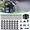 131FT Drip Irrigation Kits with Quick Connector,Automatic Irrigation System with Replaceable 360-degree Bending Dropper,atomizing Copper Nozzle for Watering System for Garden Plant Lawn Patio.
