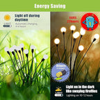 Flumy Solar Garden Lights Outdoor - 2 Pack 16 LED Firefly Lights Waterproof, Garden Decorations for Yard Patio Pathway Lawn Outside, Unique Gifts for Grandma Women, Solar Decor Warm White