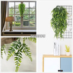 PASYOU Artificial Boston Ivy Plant, Fake Hanging Vines Plastic Plants Ferns Vine Faux UV Resistant Greenery for Indoor Outdoor Bathroom Decor Office Garden Party Wedding Baskets DIY Decoration 2 Pack