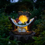 8.6" Gnome Solar Garden Decor Outdoor Statue with Light Resin Weatherproof Yard Patio Decoration Gift Idea for Mom Dad