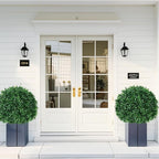 2Pack Artificial Boxwood Topiary Ball Trees, 16'' UV Resistant Fake Evergreen Shrubs Bushes Plants with Ground Spike, Fake Plants for Outdoor Indoor Front Porch Garden