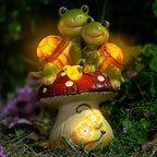 Solar Light Turtle Garden Statue, Turtle on Mushroom Figurine Lovely Tortoise Garden Statue with 5 LED Lights for Patio, Balcony, Yard, Housewarming, Gifts for Mom, Outdoor Lawn Decorations Mother Day