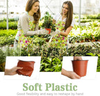 100 Pcs Plant Nursery Pots, 6 Inch Large Plant Seedling Pots with Labels Plastic Plant Flower Pots with Drainage Holes Indoor Outdoor for Succulent Cutting Transplanting