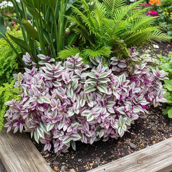 Tradescantia Nanouk Live Plant – 4 Inch Pot – Pink Purple Variegated Indoor Houseplant Easy Care