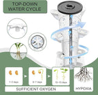 Hydroponics Tower Indoor Growing System Vertical Garden Planter Indoor Smart Garden Kit with Pump and Movable Water Tank Vegetable Plant Gift for Gardening Lover (30-Plants)