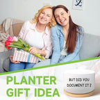 Office Desk Shelf Decor, Succulent Plant Pot, Ceramic Flower Cactus Planter Office Accessories Gifts for Coworker Employee Colleague Women Men Friend, But Did You Document It (Plants Not Included)