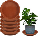 6 Pack 12 Inch Round Plant Saucers for Less 10 Inch Pot Indoors Outdoors Plant Trays for Pots Planter Saucer Plastic Drip Tray Planter Water Tray(Terracotta, 11.8"(6pcs))