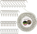YINGFENG 197 Inch DIY Silver Hanging Basket Chains, Adjustable Length, Decorative Metal Chain with Hooks for Hanging Bird Feeders, Planters, Ornaments