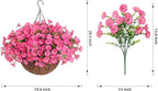 Artificial Faux Hanging Flowers Plants Baskets for Outdoors, Fake Silk Morning Glory Eucalyptus in Planter UV Resistant Realistic Outdoor Flowers for Outside Porch Patio Balcony Garden Yard Home Decor
