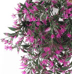 Artificial Hanging Ivy, PASYOU Vine Plastic Plants Grass Leaves Foliage Vines, UV Resistant Greenery Fake Flowers for Home Indoor Outdoor Garden Door Wall Wedding Party DIY Decoration - Fuchsia 4 Pack