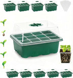 10 Packs Seed Starter Tray Seed Starter Kit with Humidity Dome (120 Cells Total Tray) Seed Starting Trays Plant Starter Kit and Base Mini Greenhouse Germination Kit for Seeds Growing Starting