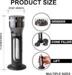 2 in 1 Herb Grinder Cone Loader Grinder Roller, Portable Grinder and Cone Filler, All in One Rolling Machine for King Size, Kitchen Use