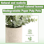 ALAGIRLS 2 Pack Small Fake Plants, 10" Artificial Eucalyptus Plants Indoor, Small Faux Plants in Pulp Pot for Bathroom Bedroom Kitchen Office Living Room Decor