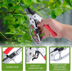 Premium German-Made Pruning Shears – Ergonomic, Heavy-Duty Hand Pruners Designed for Precision Cutting of Plants; Ideal for Gardeners and Individuals with Arthritis or Reduced Hand Strength