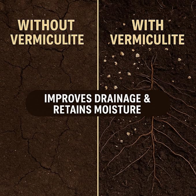 Horticultural Organic Vermiculite by GARDENERA - Medium Grade - Natural Soil Additive for Potted Plants, Orchids, Hydroponics, Terrariums (4 Quart)