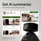PETLIBRO AI Pet Camera Indoor with Phone App, 360° Auto Tracking Dog Camera for Home Alone Pets, Multi-Pet Recognition, Smart Summaries, AI Activity Detection, 2-Way Audio, Color Night Vision