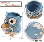 Saysmile Unique Owl Plant Pots Indoor, Cute Small Succulent Pots with Drainage Hole, Watering Owl Planters for Indoor Outdoor Plants, Resin Flower Pot for String of Pearls, Gift Ideas for Mother