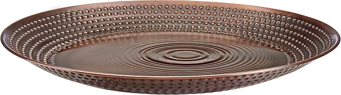 Bird Bath Basin Only, Water Fountain for Outside Backyard, Outdoor, Patio, Garden, Birdbath Gift for Bird Lovers Watchers, Large 20" Copper Metal Bronze Finish by Good Directions