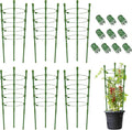 Legigo 6 Pack 24 Inch Plant Support Cages Tomato Cage for Garden- Plant Cages Adjustable Rings, Tomato Plant Support Stakes Trellis for Pots, Peppers, Cucumbers and Flowers with 10 Plant Clips
