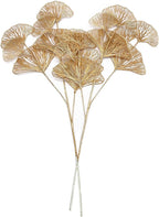 PASYOU Artificial Plants for Christmas Decor, Golden Plastic Grass Fake Shrubs Apricot Leaves Indoor Outdoor Home Garden Party Hotel Verandah Wedding Event Faux DIY Decoration - 26.8 Inch Gold 2 Pack