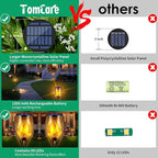 TomCare Solar Lights Outdoor 99 LED Higher & Larger Flickering Flame Solar Torch Lights 43" Waterproof Outdoor Lighting Solar Powered Pathway Walkway Lights for Outside Garden Patio Yard, 4Pack