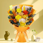 Bonsion Fall Flowers Gifts for Mom, Flower for Delivery, Preserved Roses Bouquets, Birthday Gifts for Women, Mothers Day Flowers for Wife (Orange)