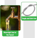 UNCO- Stainless Steel Metal Hose with 4 Function Brass Nozzle, 50 ft, No Kink, Metal Garden Hose