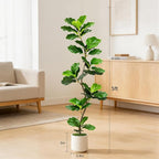 Artificial Fiddle Leaf Fig Tree-5 FT Fake Plant with Nursery Planter,Fake Plants for Home Office Living Room Decor Indoor