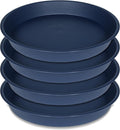 4 Pack of 20 21 inch Plant Saucer Round, Deep Plant Saucers for Pots, Heavy Duty Plastic Plant Drip Tray for Indoors Outdoor, Bird Bath Bowls, Plant Trays for Planter 19-22" (21 inch, Blue)