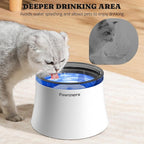 Pawtners Pet Dog Water Fountain with Vortex Filter, 1 Gal/3.5L Water Bowl Dispenser for Medium Small Dog/Cat, Automatic No Spill Cat Fountain for Inside, Deep Drinking Area and Quiet Pump, 6.7" H