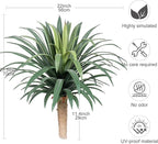 Artificial Agave Plant 27.55Inch UV Resistant Faux Agave Plant Outdoor Large Fake Plants Indoor Realistic Artificial Plants Without Pot for Outdoor Patio Garden Indoor Home Decor (2 Packs)