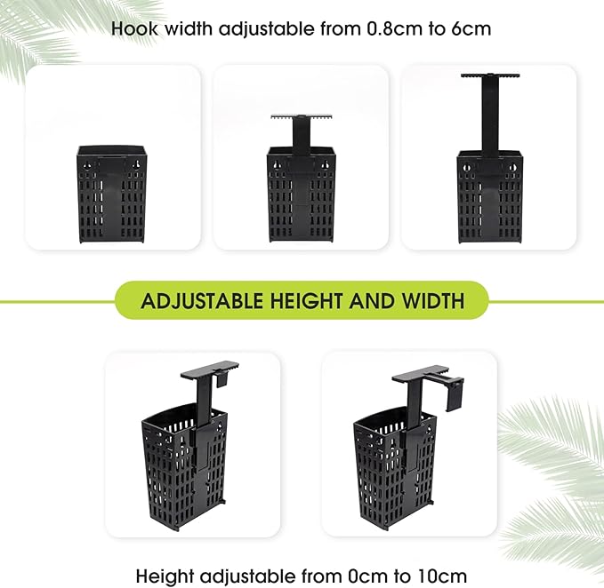 4 PCS Upgraded Aquarium Plant Holder, Adjustable thickness height Fish Tank Plant Holder with 4 Extension Hooks and 4 Suction Cups for Fish Tank Aquaponic Plant Cultivation