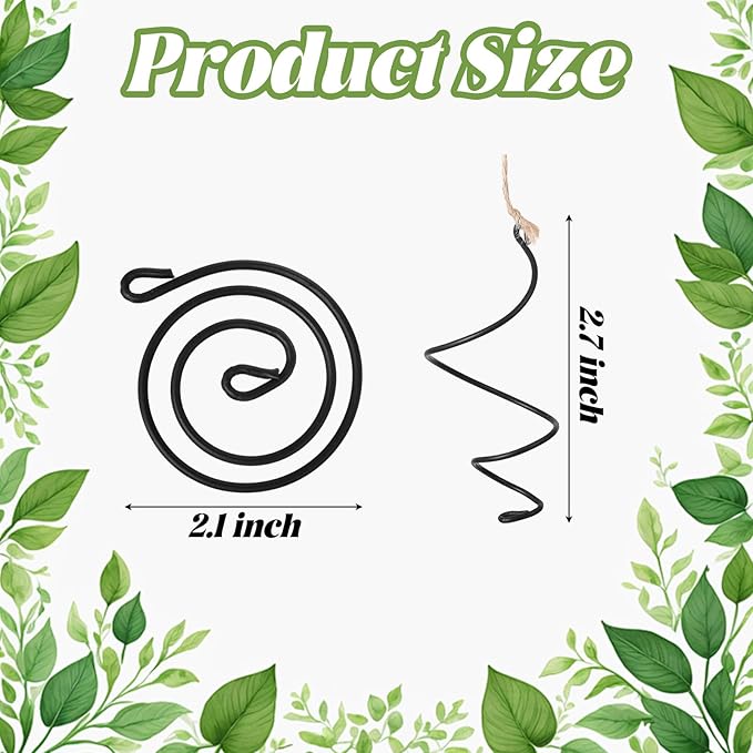 TIESOME 12 Set Pack Hanging Air Plant Holders, Adjustable Rust-Resistant Air Plant Hanger with Jute Ropes Spiral Hanging Plant Display for Tillandsia Succulents Home Office Decor