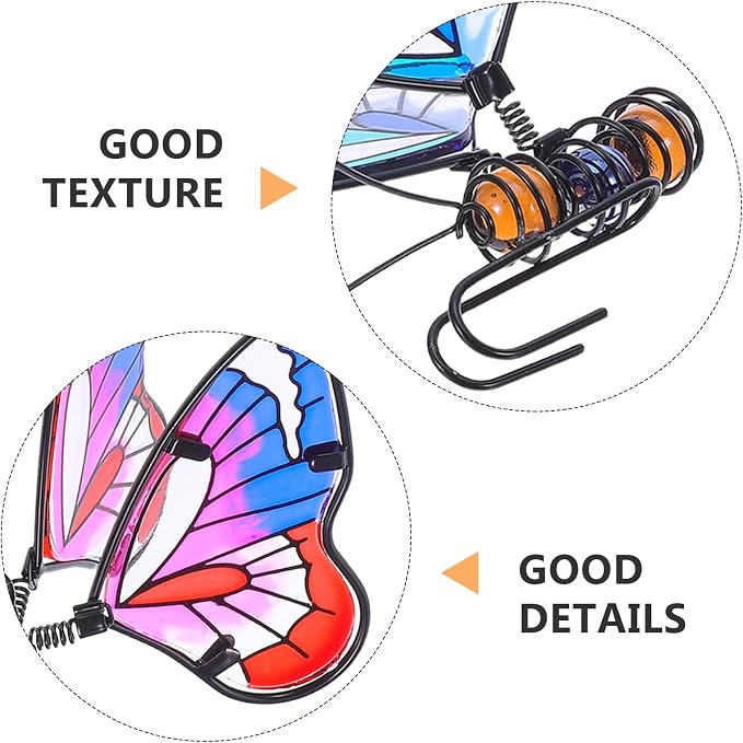 BESPORTBLE 3Pcs Butterfly Decorations for Plant Pots: Metal Stained Glass Garden Decor – Spring Outdoor Decor for Potted Plants, Aesthetic Yard & Patio Decorations Outdoor, Gift for Women