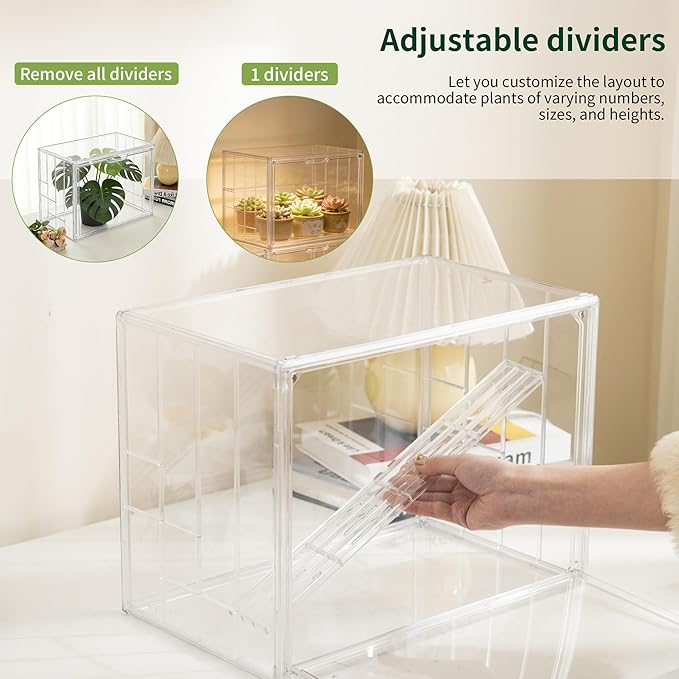 Clear Mini Greenhouse Indoor, Small Portable Tabletop Green House with Magnetic Door for Seed Starting, Plant Grow Warmer and Home Gardening Display
