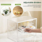 Clear Mini Greenhouse Indoor, Small Portable Tabletop Green House with Magnetic Door for Seed Starting, Plant Grow Warmer and Home Gardening Display