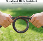 Giraffe Tools Garden Hose 50ft x 3/4",Heavy Duty Rubber Hose,No Kink,Flexible,Hybrid Hose with Male/Female for Cleaning & Washing，1464PSI，Black