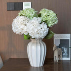 DUYONE 4Pcs 22 inch Lifelike Artificial Hydrangea,2 White & 2 Light Green Large Flowers Artificial Flowers Dry Flowers Outdoor Wedding Christmas Office Family Party Living Room Table Deco