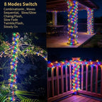 LairtPOW Solar Rope Lights 39FT IP65 Waterproof Outdoor Lights LED Copper Fairy String Tube Lights for Party Garden Yard Home Wedding Christmas Halloween Holiday Tree Decoration Lighting(Multi Color)
