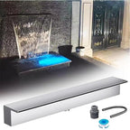 Stainless Steel Pond Waterfall Spillway Kit - Straight Spout Fountain for Backyard, Garden & Pool Water Features, Perfect Outdoor Decoration & Relaxation
