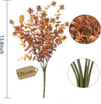 12Pcs Artificial Fake Flowers, Artificial Outdoor Mums,Artificial Fall Flowers, Fake Outdoor UV Resistant Autumn Plants for Home Kitchen Christmas Festival Thanksgiving Autumns Decoration (Brown)