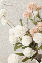 Floroom 9pcs Beige Ivory Mix Faux Silk Mums Artificial Flowers, Bulk Fake Small Mini Chrysanthemums with Stems for DIY Wedding Centerpieces Floral Arrangements Vase Fillers Home Decorations