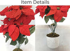 2 Pack Red Christmas Poinsettia Flowers in Pots, 18.9" Artificial Poinsettia Plants with Realistic Layered Petals, Speckled Pot and Moss Base for Holiday Indoor Decor, Table Centerpiece, Porch