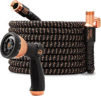 Pocket Hose 100 FT Copper Bullet Expandable Garden Hose w/10 Pattern Thumb Spray Nozzle AS SEEN ON TV 650psi 3/4 in Patented Lead-Free Ultra-Lightweight Solid Copper Anodized Aluminum