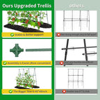 OTOSUNNY Garden Trellis for Climbing Plants Outdoor, Cucumber Trellis for Raised Bed Garden, A Frame Vine Plants Support for Vegetable Tomatoes Peas Pole Beans Trellis, 50x48 inch, with Netting, Green