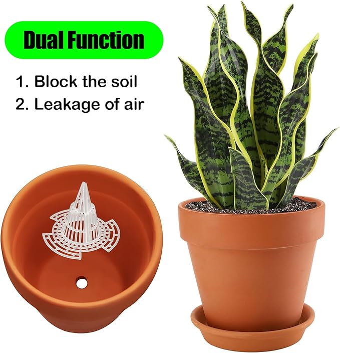 40Pcs Cone Flower Pot Hole Mesh Pad, Upgraded Planter Bottom Grid Mat Mesh Hole Screens for Keeping Soil from Flowing- Breathable Gasket-Drainage Netting for Bonsai (40)