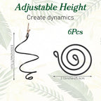 6 Pack Air Plants Live Holders Hanging Air Plant Holder Adjustable Rust-Resistant Iron Rings With Jute Ropes Soilless Stand Display Container For Tillandsia Succulents Home Office Decor Black