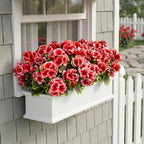 lovemoon 16 Pcs Artificial Geranium Plant Realistic Silk Flowers for Outside UV Resistant Faux Geraniums Flowers for Indoor Outdoor Home Garden Office Decoration (16, Peach)